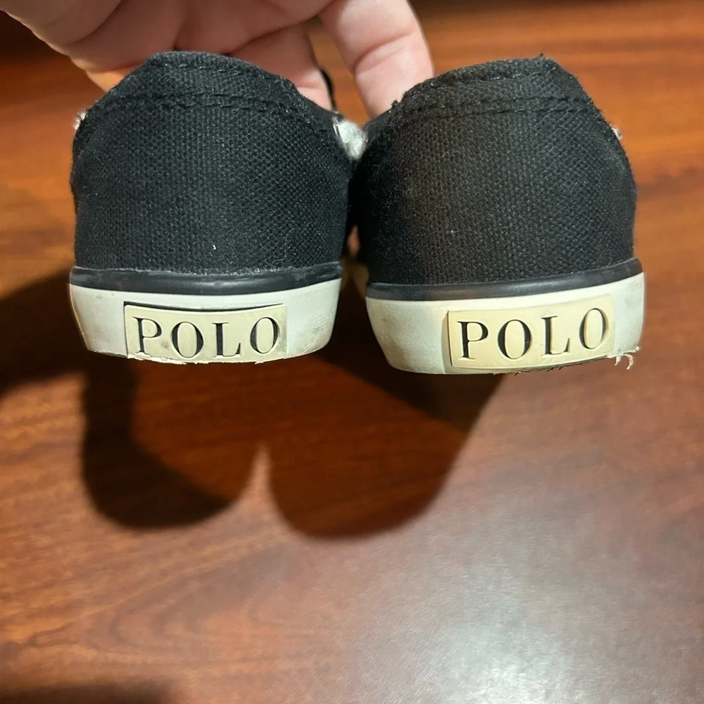 Polo by Ralph Lauren Kids Black Canvas Shoes Little Kid Sz 9